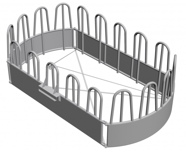 oval feeder for cattle and horses 18 stands - take care of the animals' safety